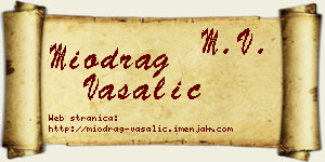 Miodrag Vašalić vizit kartica